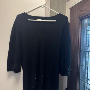 Valentino V-Neck Sweater with Sequin Details